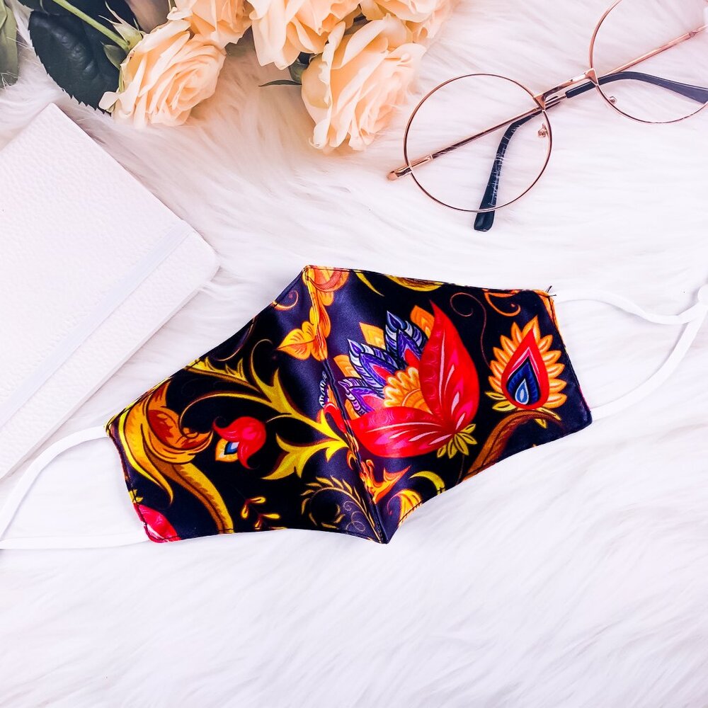 PATTERNED SILK PROTECTIVE FACE MASK New